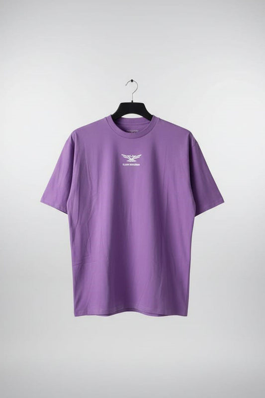 T-Shirt Happy Cloud - Dama Oversize Lila